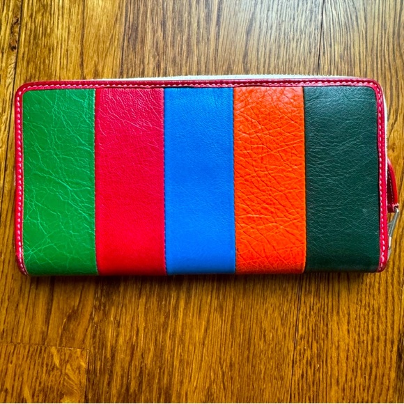 🔥Balenciaga🔥Multicolor Striped Leather Bazar Zip Around Wallet - Picture 11 of 11